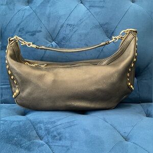 Vintage Juicy Couture Black Hobo Bag with Gold Accents